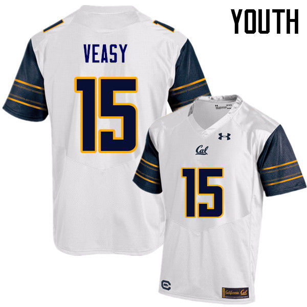 Youth #15 Jordan Veasy Cal Bears (California Golden Bears College) Football Jerseys Sale-White - Click Image to Close